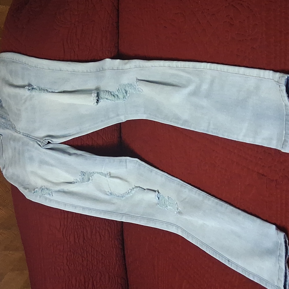 AKIRA Light Blue Flex-Fit Skinny Jeans High-Rise Stretch - Picture 3 of 13